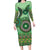 Africa Tribal Traditional Pattern Family Matching Long Sleeve Bodycon Dress and Hawaiian Shirt Green Motif LT9 - Wonder Print Shop