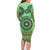 Africa Tribal Traditional Pattern Family Matching Long Sleeve Bodycon Dress and Hawaiian Shirt Green Motif LT9 - Wonder Print Shop