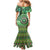 Africa Tribal Traditional Pattern Family Matching Mermaid Dress and Hawaiian Shirt Green Motif LT9 - Wonder Print Shop