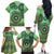 Africa Tribal Traditional Pattern Family Matching Off The Shoulder Long Sleeve Dress and Hawaiian Shirt Green Motif - Wonder Print Shop