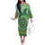 Africa Tribal Traditional Pattern Family Matching Off The Shoulder Long Sleeve Dress and Hawaiian Shirt Green Motif - Wonder Print Shop