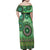 Africa Tribal Traditional Pattern Family Matching Off Shoulder Maxi Dress and Hawaiian Shirt Green Motif LT9 - Wonder Print Shop