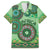 Africa Tribal Traditional Pattern Family Matching Puletasi and Hawaiian Shirt Green Motif - Wonder Print Shop