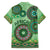 Africa Tribal Traditional Pattern Family Matching Puletasi and Hawaiian Shirt Green Motif - Wonder Print Shop