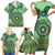 Africa Tribal Traditional Pattern Family Matching Short Sleeve Bodycon Dress and Hawaiian Shirt Green Motif - Wonder Print Shop