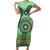 Africa Tribal Traditional Pattern Family Matching Short Sleeve Bodycon Dress and Hawaiian Shirt Green Motif - Wonder Print Shop