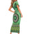 Africa Tribal Traditional Pattern Family Matching Short Sleeve Bodycon Dress and Hawaiian Shirt Green Motif - Wonder Print Shop