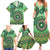 Africa Tribal Traditional Pattern Family Matching Summer Maxi Dress and Hawaiian Shirt Green Motif - Wonder Print Shop