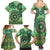 Africa Tribal Traditional Pattern Family Matching Summer Maxi Dress and Hawaiian Shirt Green Motif - Wonder Print Shop