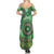 Africa Tribal Traditional Pattern Family Matching Summer Maxi Dress and Hawaiian Shirt Green Motif - Wonder Print Shop