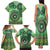 Africa Tribal Traditional Pattern Family Matching Tank Maxi Dress and Hawaiian Shirt Green Motif - Wonder Print Shop