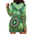 Africa Tribal Traditional Pattern Hoodie Dress Green Motif - Wonder Print Shop