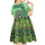 Africa Tribal Traditional Pattern Kid Short Sleeve Dress Green Motif - Wonder Print Shop