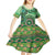 Africa Tribal Traditional Pattern Kid Short Sleeve Dress Green Motif - Wonder Print Shop