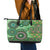 Africa Tribal Traditional Pattern Leather Tote Bag Green Motif - Wonder Print Shop