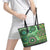 Africa Tribal Traditional Pattern Leather Tote Bag Green Motif - Wonder Print Shop