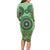 Africa Tribal Traditional Pattern Long Sleeve Bodycon Dress Green Motif - Wonder Print Shop