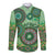 Africa Tribal Traditional Pattern Long Sleeve Button Shirt Green Motif - Wonder Print Shop