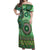 Africa Tribal Traditional Pattern Off Shoulder Maxi Dress Green Motif - Wonder Print Shop