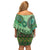 Africa Tribal Traditional Pattern Off Shoulder Short Dress Green Motif - Wonder Print Shop