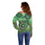 Africa Tribal Traditional Pattern Off Shoulder Sweater Green Motif - Wonder Print Shop