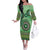 Africa Tribal Traditional Pattern Off The Shoulder Long Sleeve Dress Green Motif - Wonder Print Shop