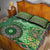 Africa Tribal Traditional Pattern Quilt Bed Set Green Motif - Wonder Print Shop