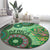 Africa Tribal Traditional Pattern Round Carpet Green Motif