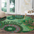 Africa Tribal Traditional Pattern Round Carpet Green Motif