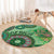 Africa Tribal Traditional Pattern Round Carpet Green Motif