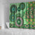 Africa Tribal Traditional Pattern Shower Curtain Green Motif