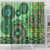 Africa Tribal Traditional Pattern Shower Curtain Green Motif