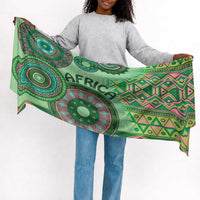 Africa Tribal Traditional Pattern Simple Headwrap Green Motif