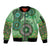 Africa Tribal Traditional Pattern Sleeve Zip Bomber Jacket Green Motif - Wonder Print Shop