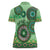 Africa Tribal Traditional Pattern Women Polo Shirt Green Motif - Wonder Print Shop