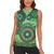 Africa Tribal Traditional Pattern Women Sleeveless Polo Shirt Green Motif - Wonder Print Shop