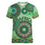 Africa Tribal Traditional Pattern Women V-Neck T-Shirt Green Motif - Wonder Print Shop