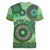 Africa Tribal Traditional Pattern Women V-Neck T-Shirt Green Motif - Wonder Print Shop