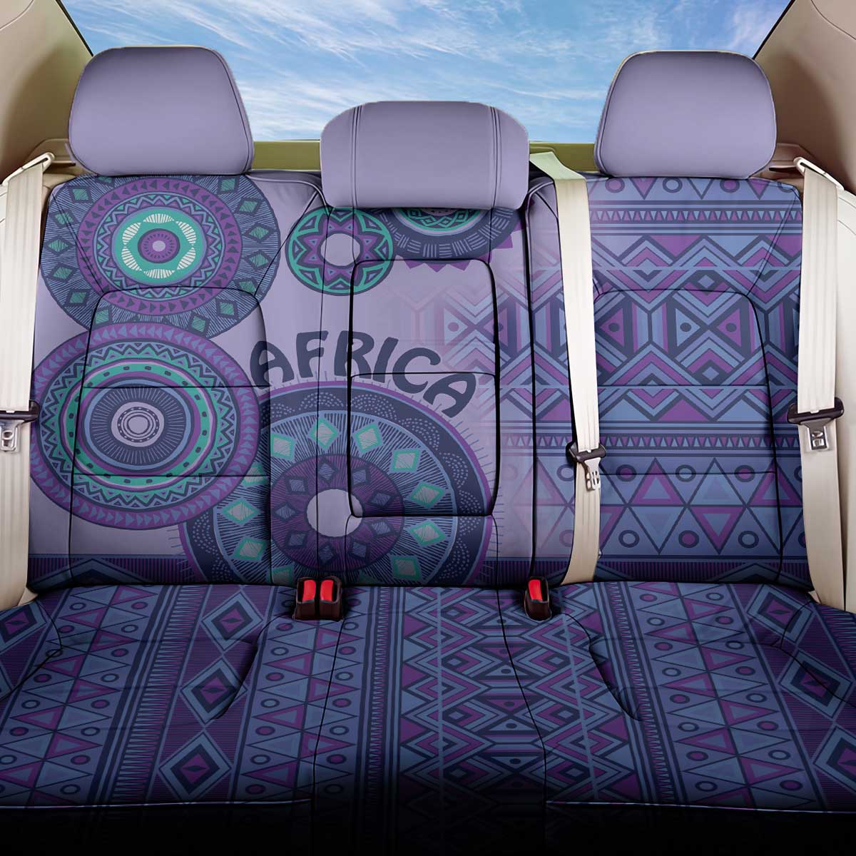 Africa Tribal Traditional Pattern Back Car Seat Cover Purple Motif LT9 - Wonder Print Shop