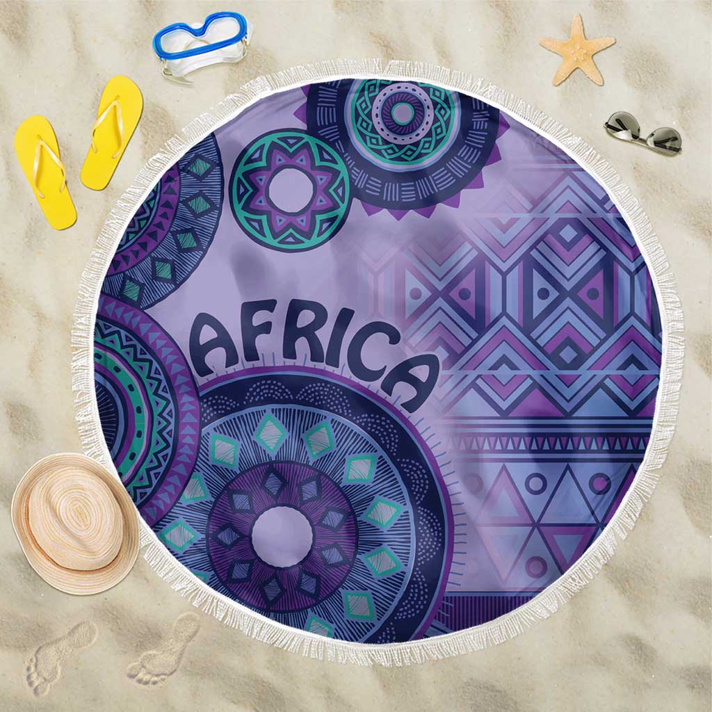 Africa Tribal Traditional Pattern Beach Blanket Purple Motif LT9 - Wonder Print Shop