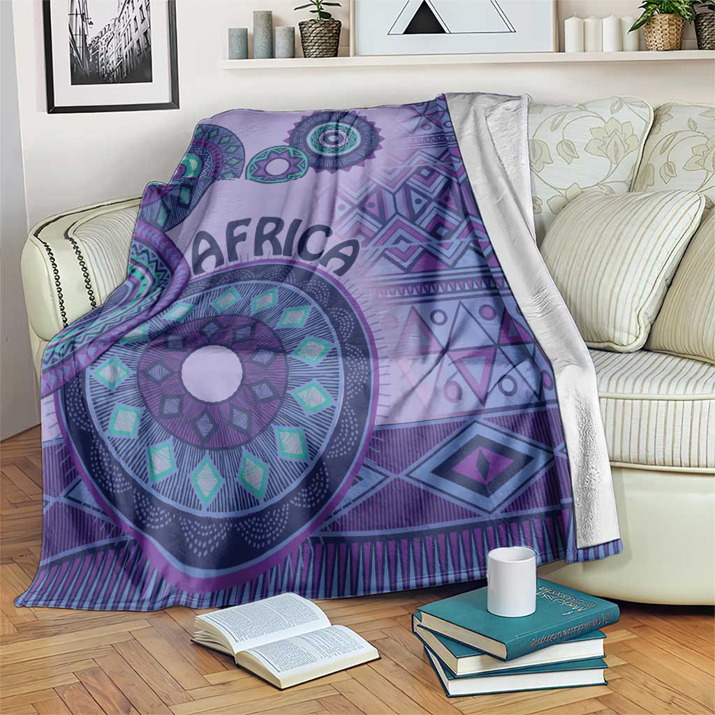 Africa Tribal Traditional Pattern Blanket Purple Motif