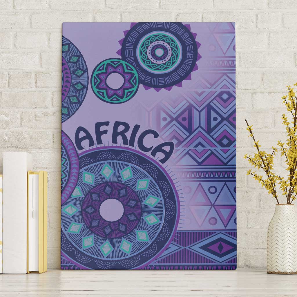 Africa Tribal Traditional Pattern Canvas Wall Art Purple Motif LT9 - Wonder Print Shop