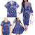 Africa Tribal Traditional Pattern Family Matching Off The Shoulder Long Sleeve Dress and Hawaiian Shirt Purple Motif - Wonder Print Shop