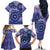 Africa Tribal Traditional Pattern Family Matching Off The Shoulder Long Sleeve Dress and Hawaiian Shirt Purple Motif - Wonder Print Shop