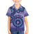 Africa Tribal Traditional Pattern Family Matching Off The Shoulder Long Sleeve Dress and Hawaiian Shirt Purple Motif - Wonder Print Shop