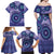 Africa Tribal Traditional Pattern Family Matching Off Shoulder Maxi Dress and Hawaiian Shirt Purple Motif LT9 - Wonder Print Shop