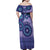 Africa Tribal Traditional Pattern Family Matching Off Shoulder Maxi Dress and Hawaiian Shirt Purple Motif LT9 - Wonder Print Shop