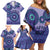 Africa Tribal Traditional Pattern Family Matching Off Shoulder Short Dress and Hawaiian Shirt Purple Motif LT9 - Wonder Print Shop