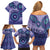 Africa Tribal Traditional Pattern Family Matching Off Shoulder Short Dress and Hawaiian Shirt Purple Motif LT9 - Wonder Print Shop