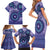 Africa Tribal Traditional Pattern Family Matching Short Sleeve Bodycon Dress and Hawaiian Shirt Purple Motif - Wonder Print Shop